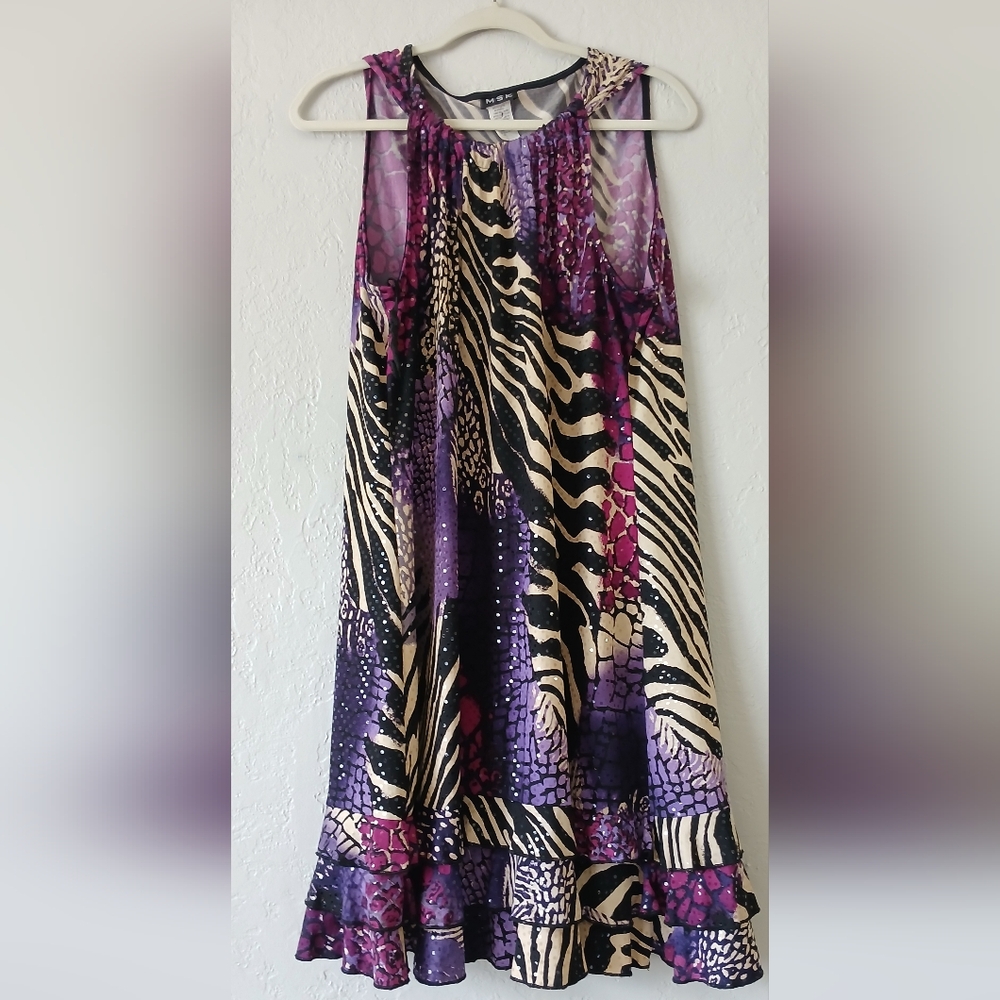 MSK Monochrome Animal Print Dress